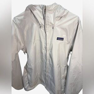 Patagonia Hooded Windbreaker Women's M White Torentshell H2NO Rain Jacket